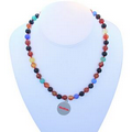 Multi Color Flower Agate Necklace